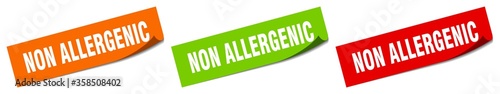 non allergenic sticker. non allergenic square isolated sign. non allergenic label photo