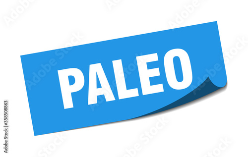 paleo sticker. paleo square isolated sign. paleo label