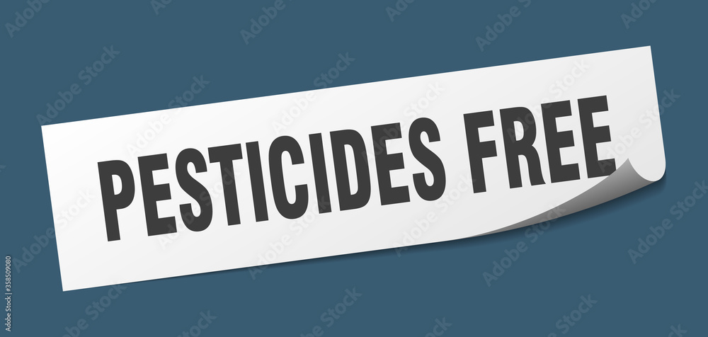 pesticides free sticker. pesticides free square isolated sign. pesticides free label