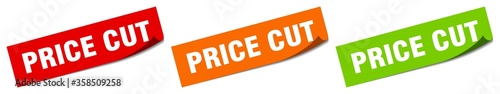 price cut sticker. price cut square isolated sign. price cut label