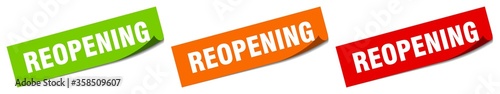 reopening sticker. reopening square isolated sign. reopening label
