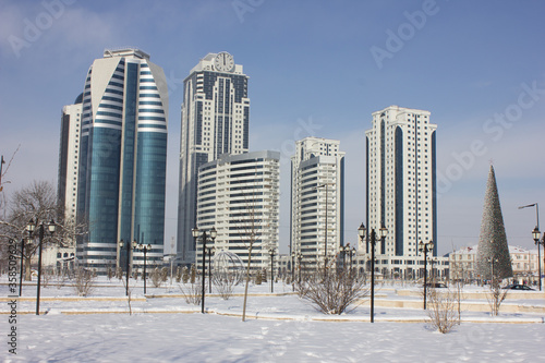 Russia, Chechen Republic, the city of Grozny. High-rise buildings, the city of Grozny. © Irida