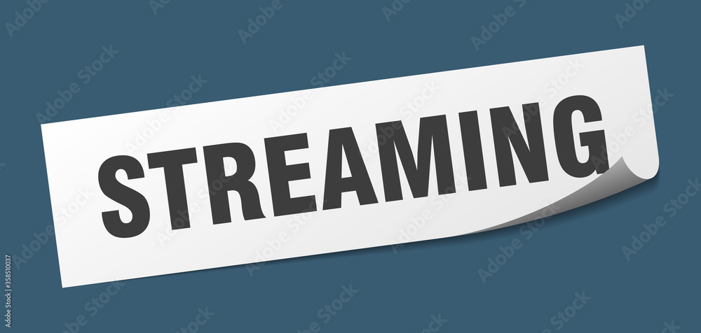 streaming sticker. streaming square isolated sign. streaming label