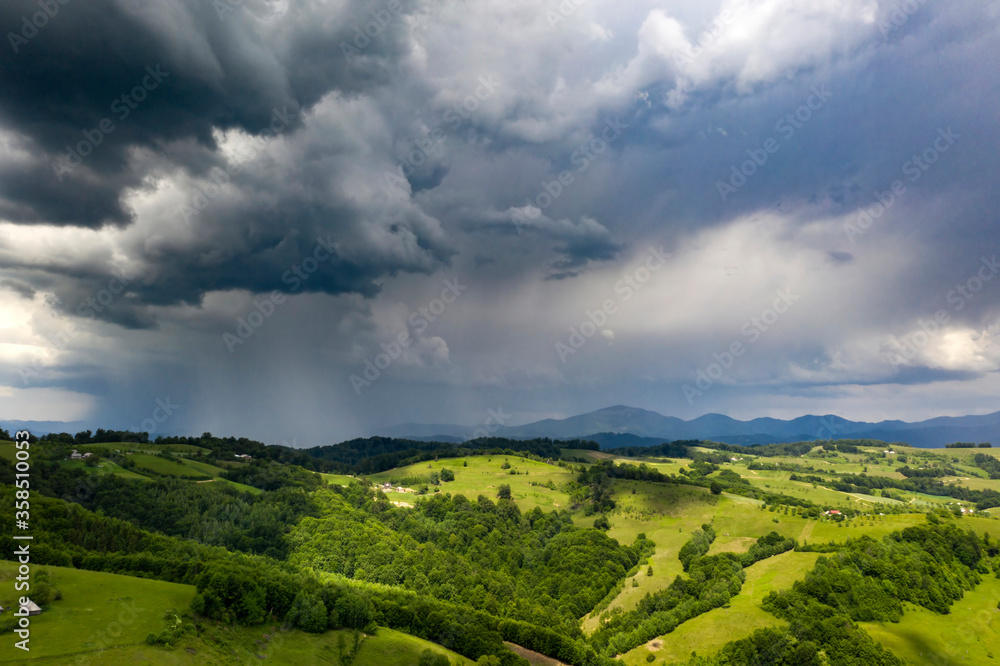 Fototapeta premium Summer storm over the fields.