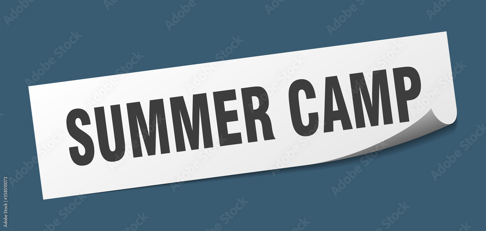 summer camp sticker. summer camp square isolated sign. summer camp label