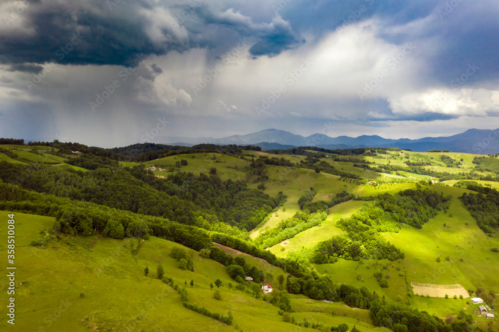 Obraz premium Summer storm over the fields.