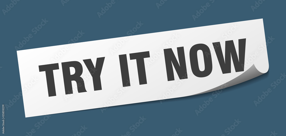 try it now sticker. try it now square isolated sign. try it now label