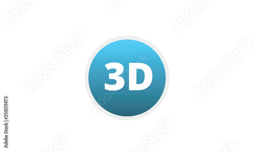 3D technology circle shape icon vector illustration 