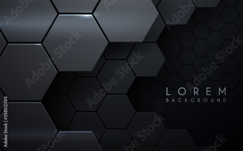 Abstract metal hexagon layers background