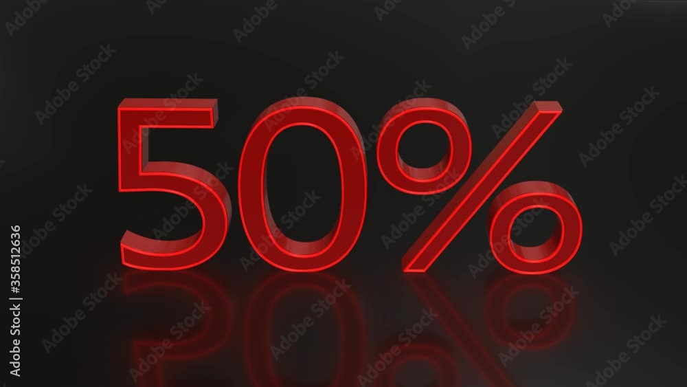 Counting from zero 0 zero to one hundred 100 % percent 3D animation Counting from zero 0 zero to one hundred 100 % percent 3D animation