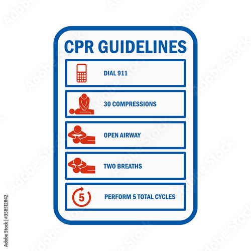 CPR Cardiopulmonary Resuscitation sign and symbol. vector illustration