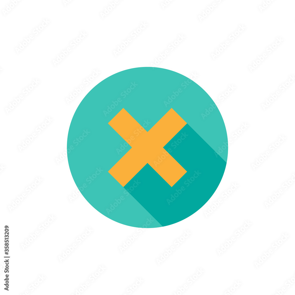 Obraz premium white cross in blue circle. delete button. Warning error icon.