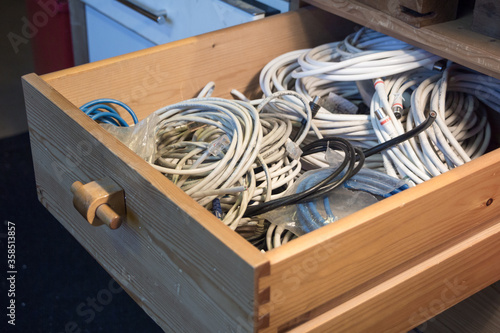 Fotografía Drawer full of cables
