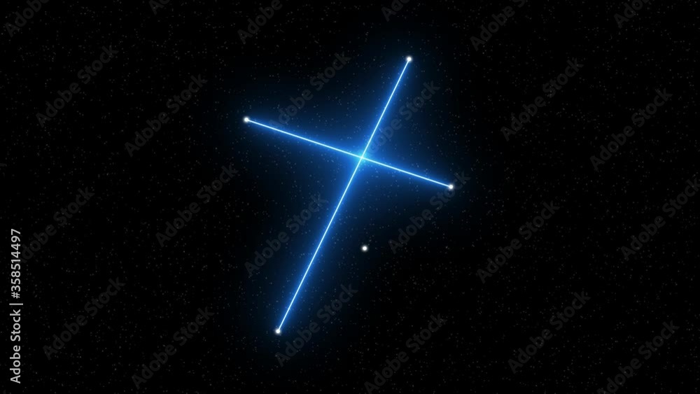 Crux - Animated zodiac constellation and horoscope symbol with starfield space background Crux - Animated zodiac constellation and horoscope symbol with starfield space background
