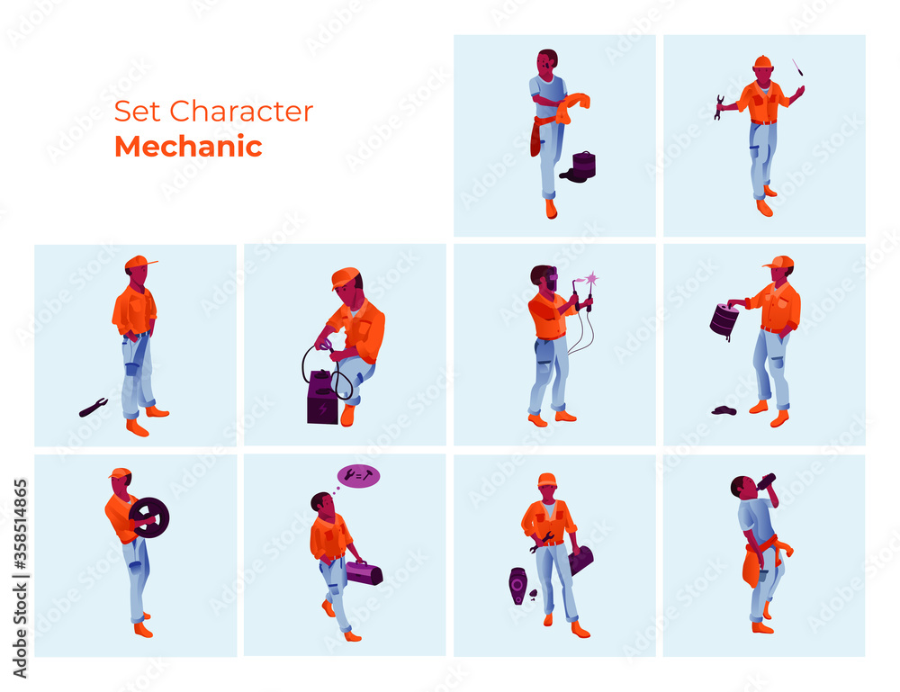 Vector illustration mechanic character Vector illustration mechanic character