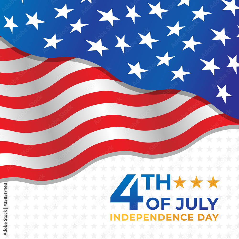 Fourth of July Independence Day of United States of America Banner Background Vector illustration. Independence Day of United States of America 4th of July with American Flag vector design. Fourth of July Independence Day of United States of America Banner Background Vector illustration. Independence Day of United States of America 4th of July with American Flag vector design.