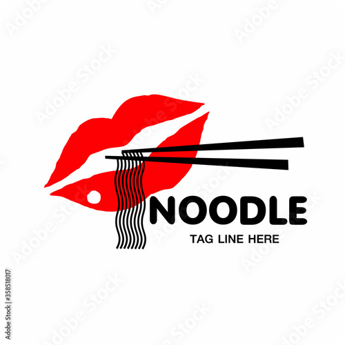 Noodle logo and food logo template , Noodles icon vector 