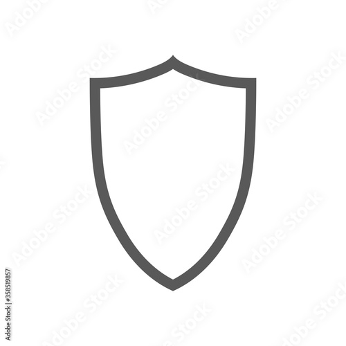 Vector shield contour icon isolated on white