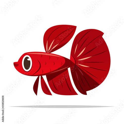 Cartoon betta fish vector isolated illustration