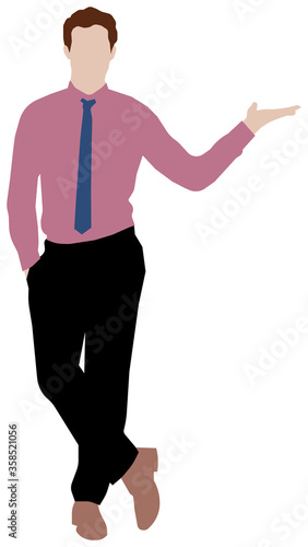 Faceless standing man vector illustration