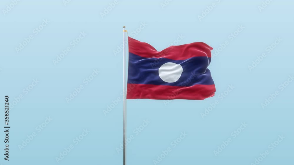 Lao Flag With Alpha And Background With Different Angle Of Movement -3D rendering Lao Flag With Alpha And Background With Different Angle Of Movement -3D rendering