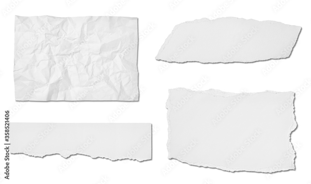 Obraz premium white paper ripped message torn note background piece