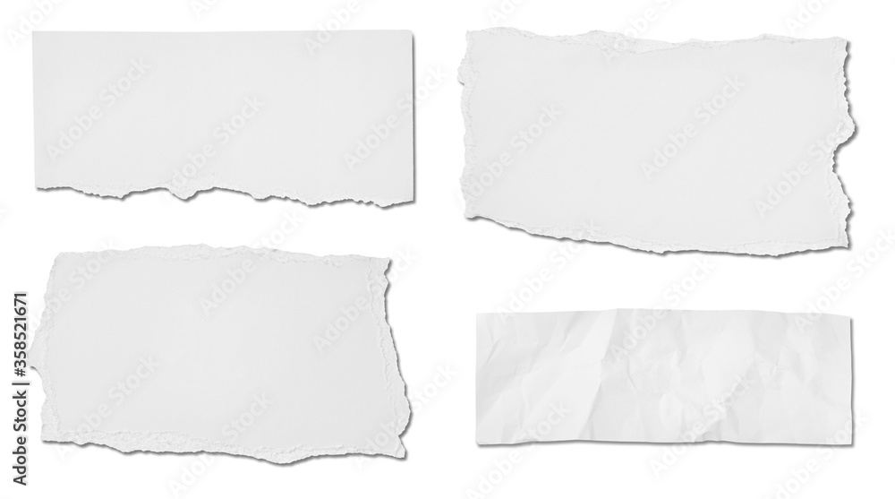 Obraz premium white paper ripped message torn note background piece