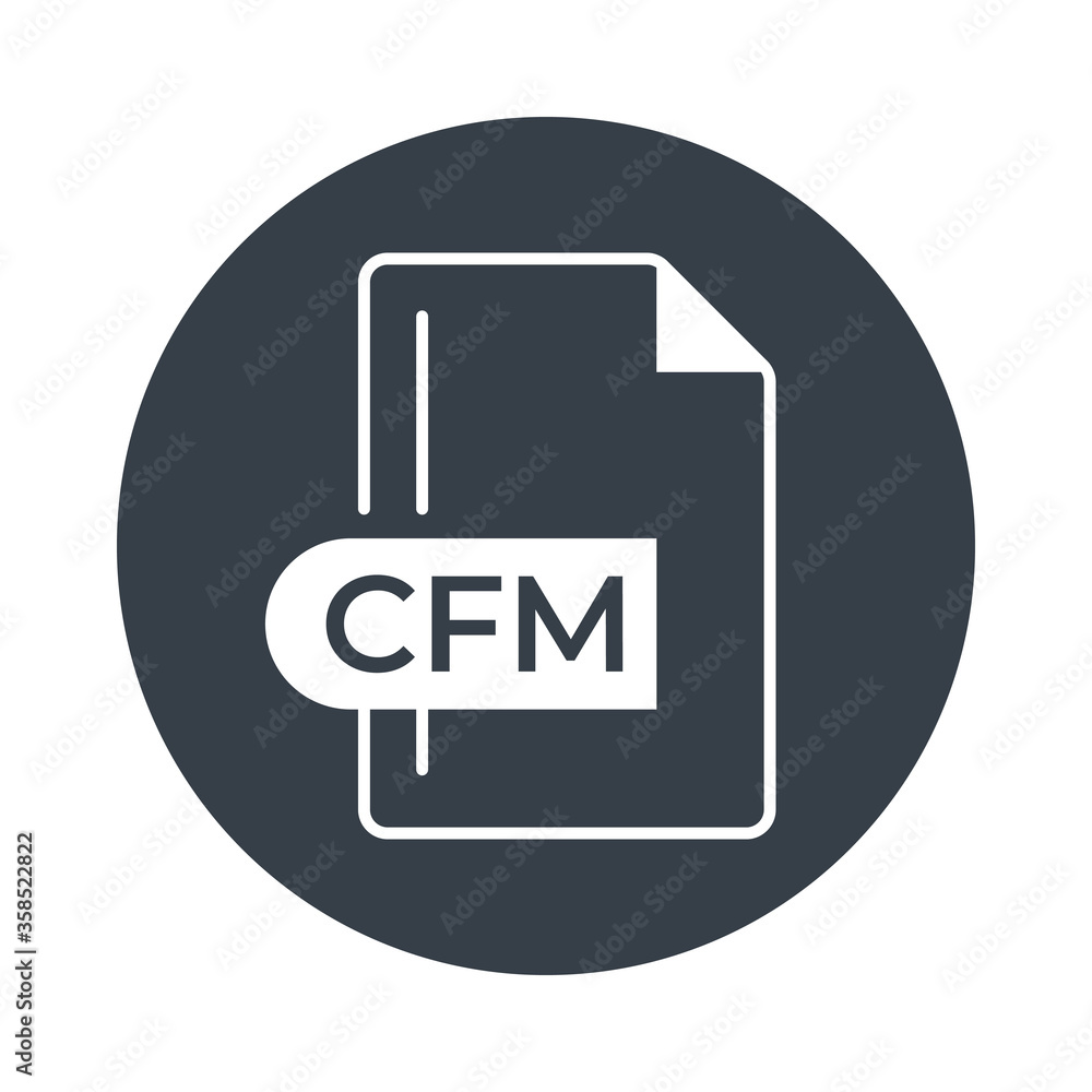 CFM File Format Icon. CFM extension filled icon. CFM File Format Icon. CFM extension filled icon.