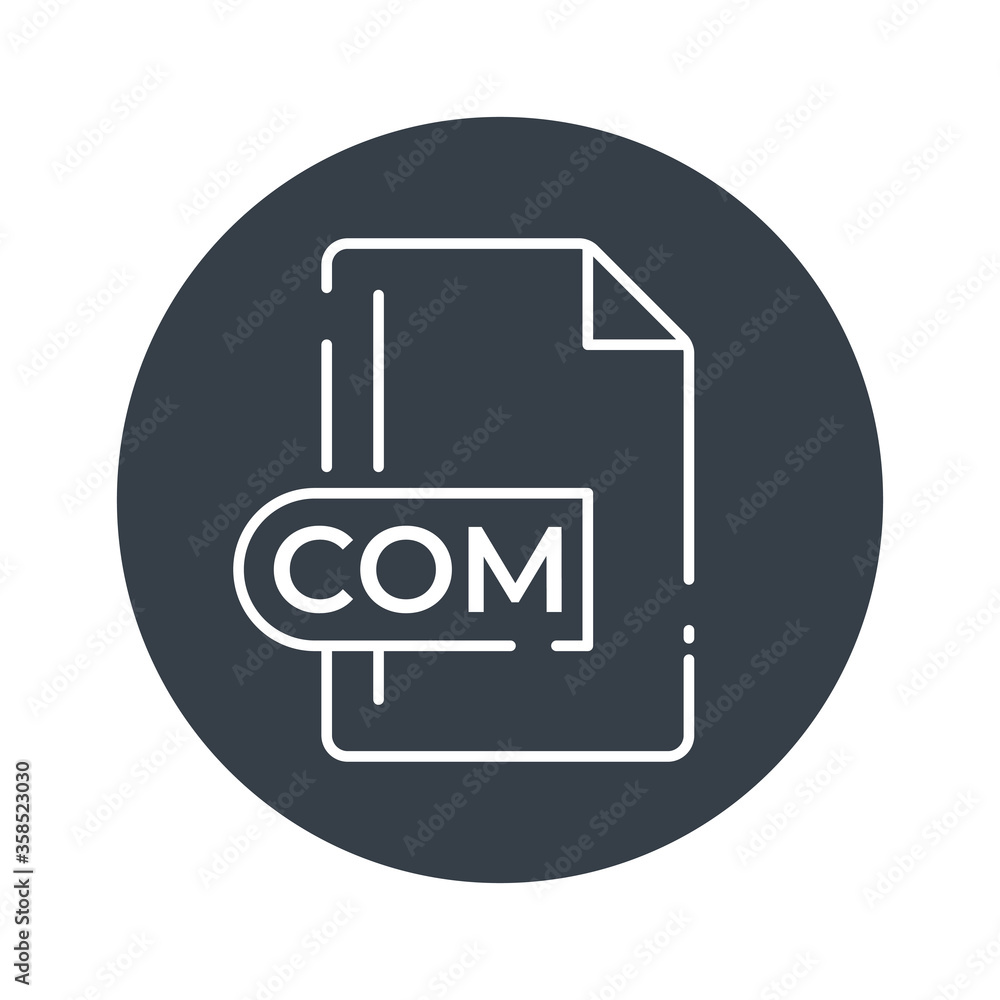 COM File Format Icon. COM extension filled icon. COM File Format Icon. COM extension filled icon.