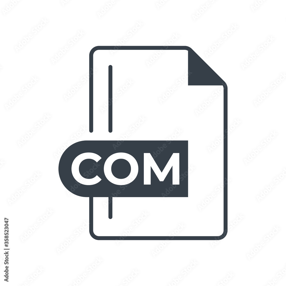 COM File Format Icon. COM extension filled icon. COM File Format Icon. COM extension filled icon.
