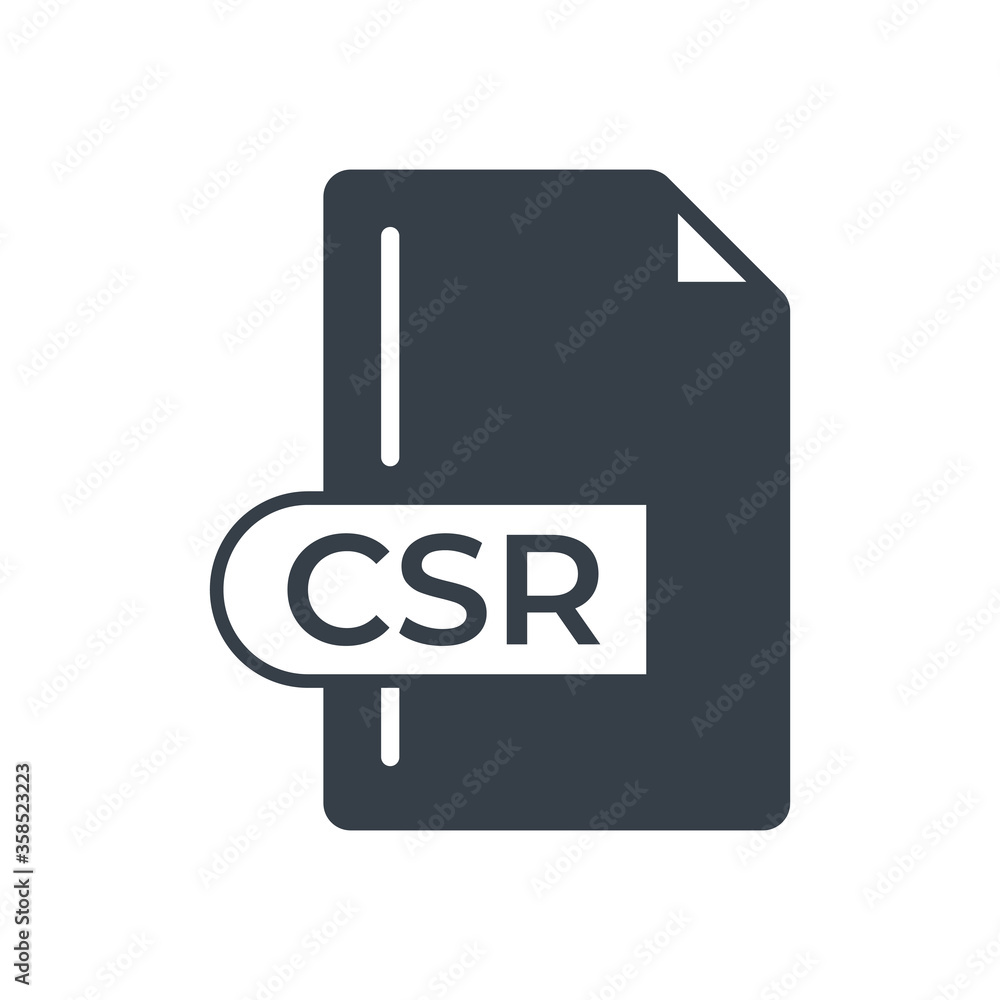 CSR File Format Icon. CSR extension filled icon. CSR File Format Icon. CSR extension filled icon.