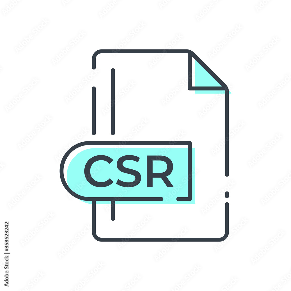 CSR File Format Icon. CSR extension line icon. CSR File Format Icon. CSR extension line icon.