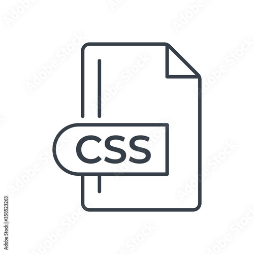 CSS File Format Icon. CSS extension line icon.