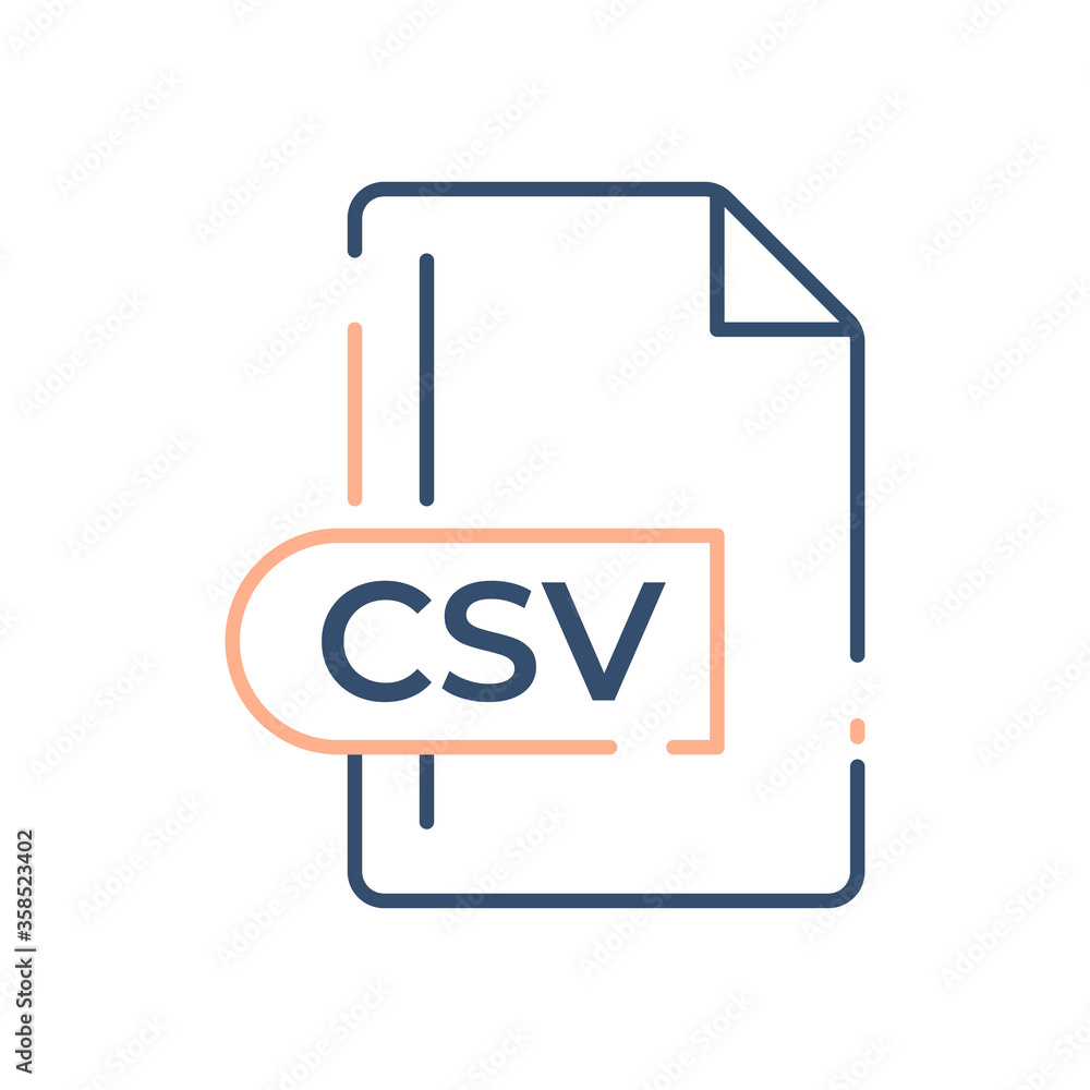 CSV File Format Icon. CSV extension line icon. CSV File Format Icon. CSV extension line icon.