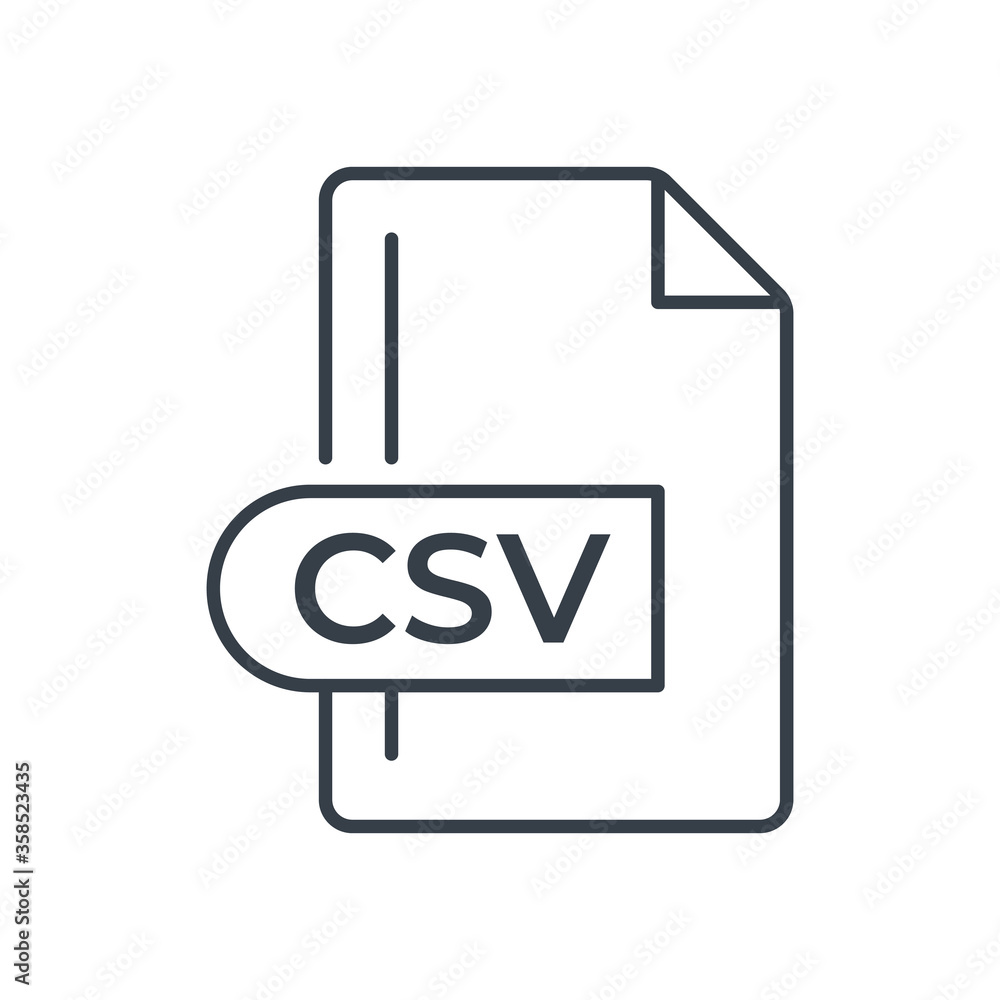 CSV File Format Icon. CSV extension line icon. CSV File Format Icon. CSV extension line icon.
