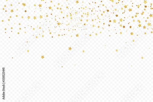 Birthday party element a Celebrate Vector Illustration Gold Confetti Isolated On White Background.