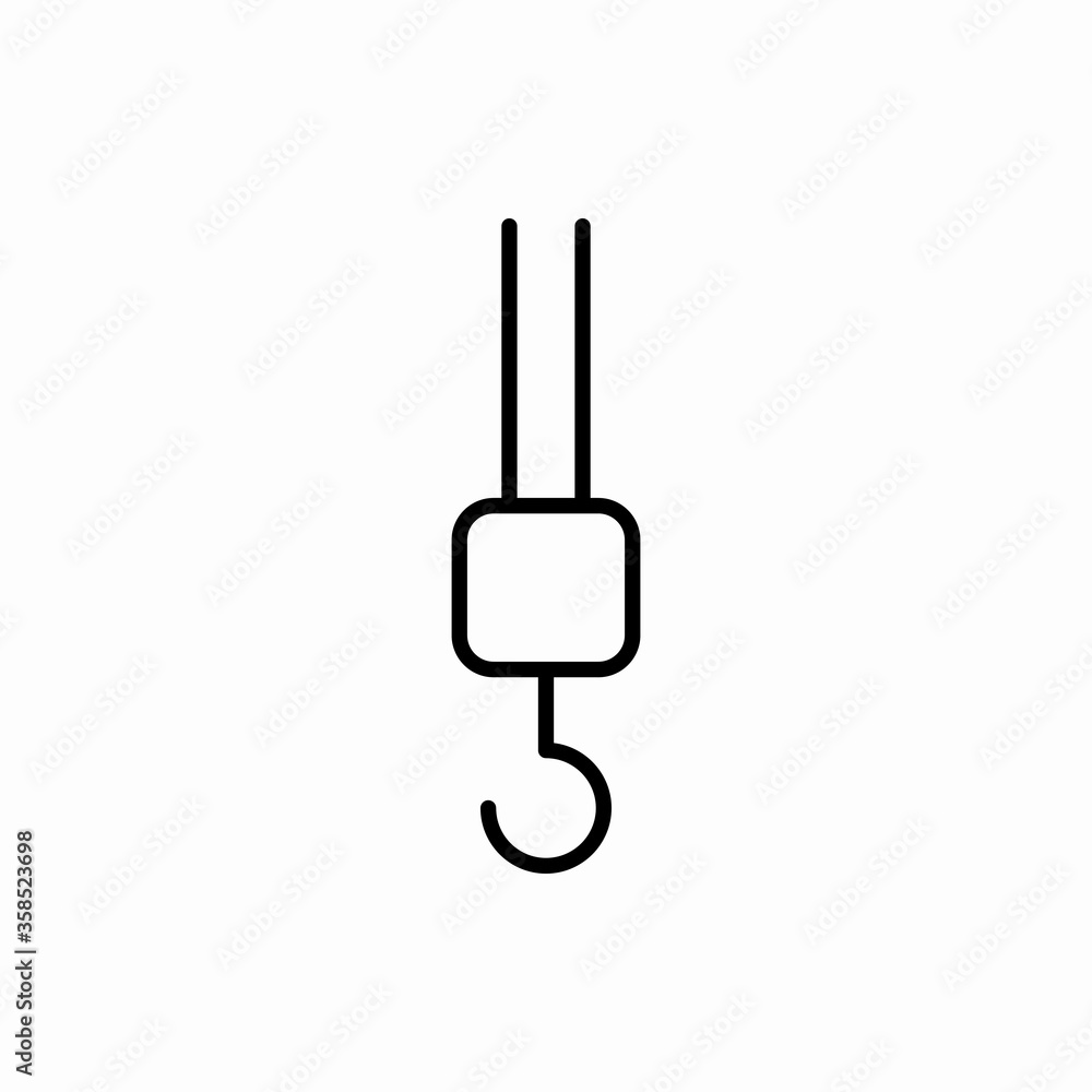 Outline crane hook icon.Crane hook vector illustration. Symbol for web and mobile Outline crane hook icon.Crane hook vector illustration. Symbol for web and mobile