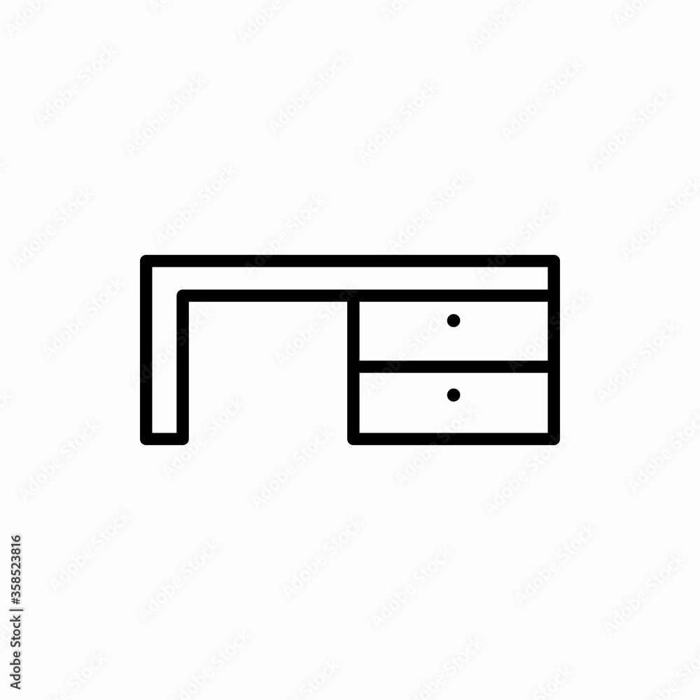 Outline desk icon.Desk vector illustration. Symbol for web and mobile Outline desk icon.Desk vector illustration. Symbol for web and mobile
