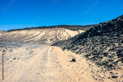 It's Black desert, Bahariya Oasis area, Egypt, Africa