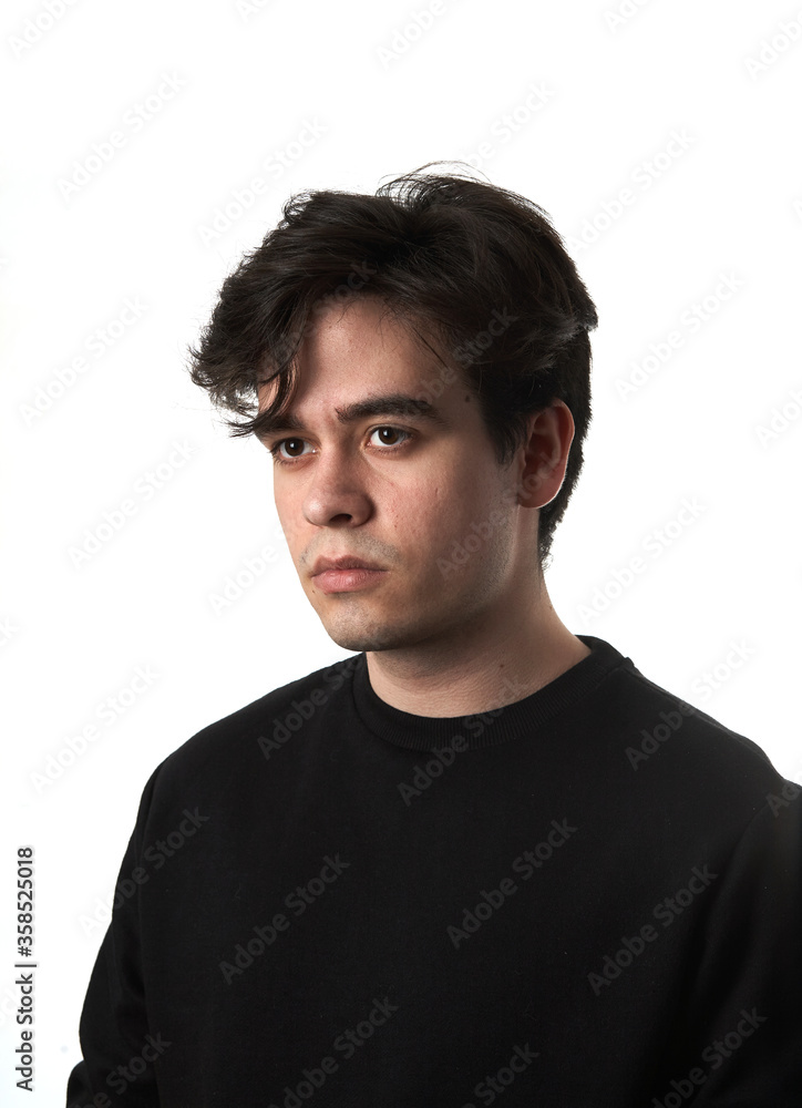 Portrait of Young Man on White Background. Portrait of Young Man on White Background.