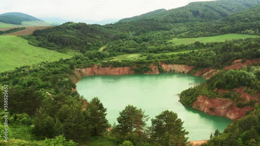 Aerial view of Lake Skrabske in Slovakia Aerial view of Lake Skrabske in Slovakia
