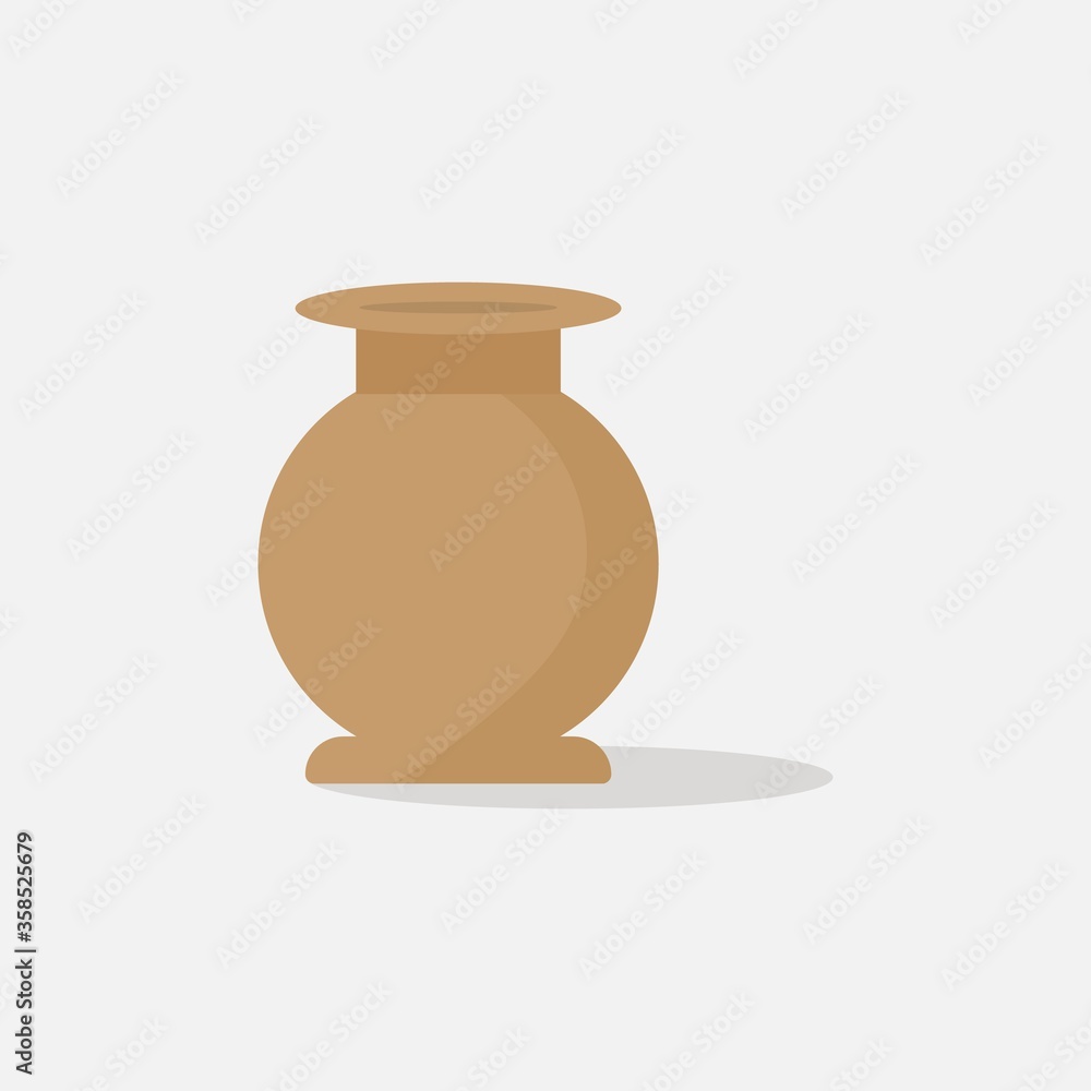 Image of a brown jug on a white background. Vector image, eps 10