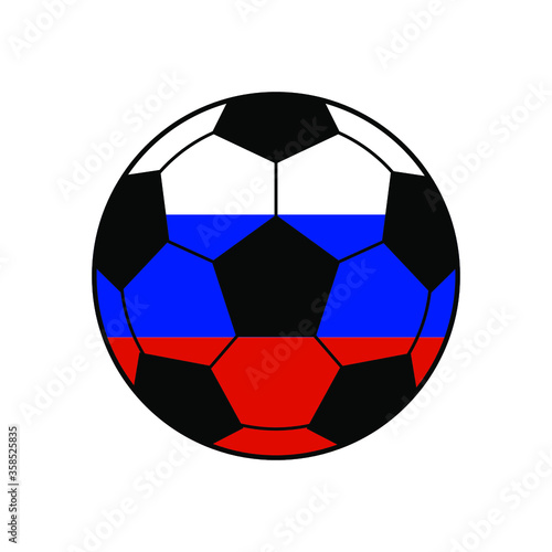 soccer ball with russia flag