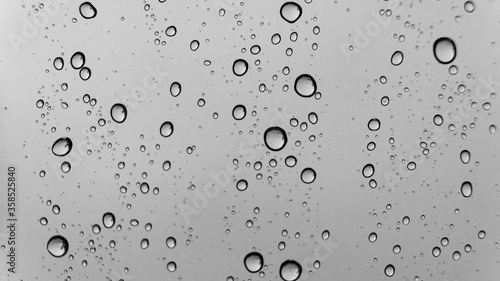 Drops of water on the glass. Macro shooting. Texture. No people. 