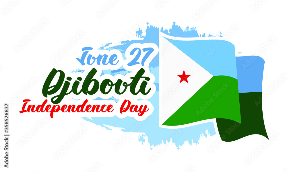  June 27 Independence Day of Djibouti vector illustration. Suitable for greeting card, poster and banner.
