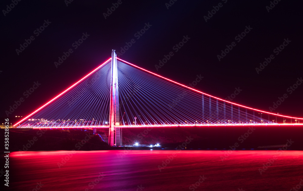 Naklejka premium Yavuz Sultan Selim Bridge in Istanbul, Turkey.