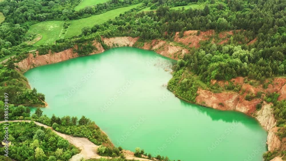 Aerial view of Lake Skrabske in Slovakia Aerial view of Lake Skrabske in Slovakia