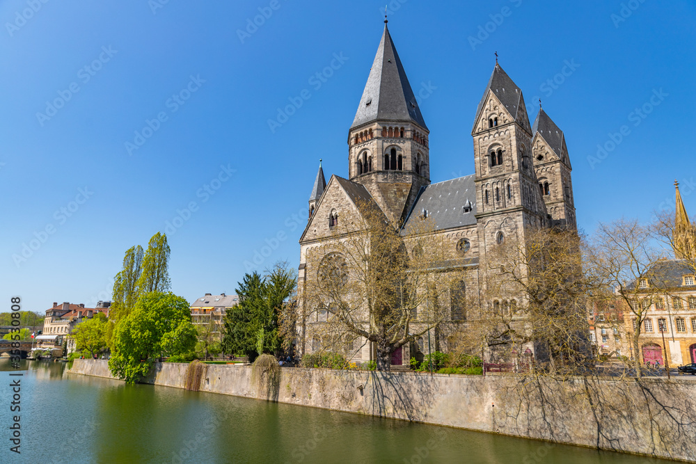 Metz, France, Temple Neuf view