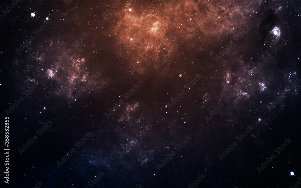 Fototapeta premium Starfield full of galaxies. Science 3D illustration of space. Elements furnished by Nasa