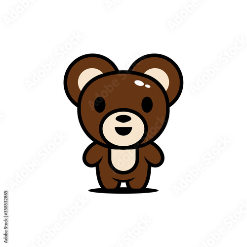 cute bear character vector